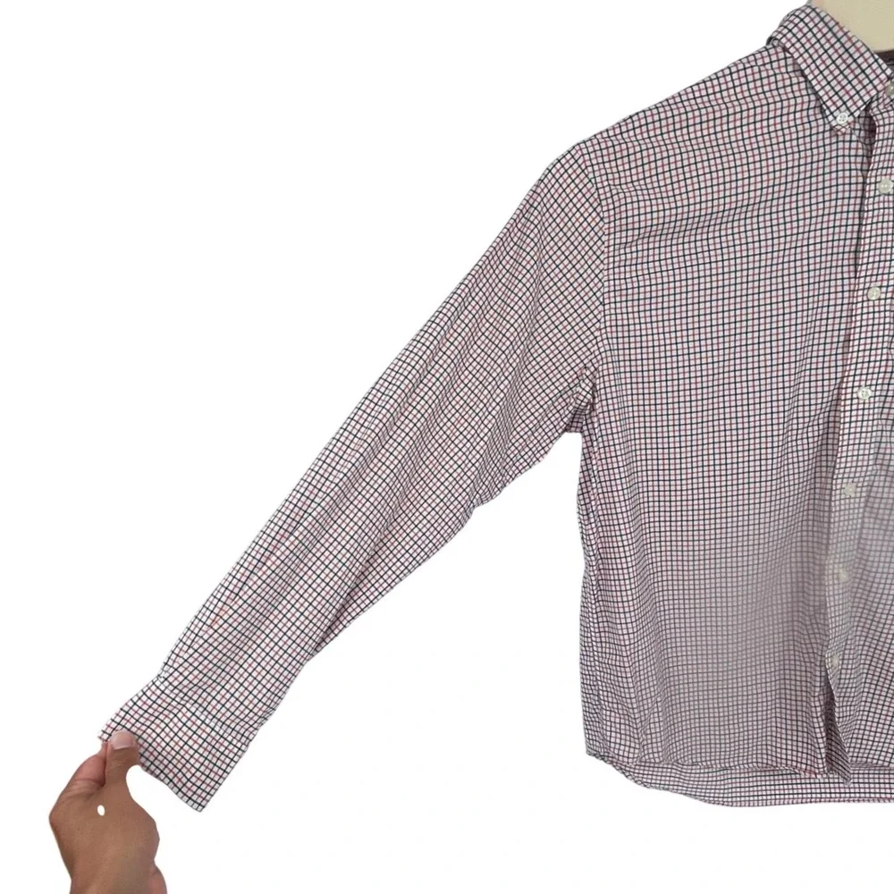 Biltmore Button Down Shirt Mens XL White Navy Orange‎ Check Performance Stretch